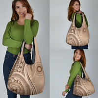 Bula Fiji Vintage Tapa Grocery Bag Kaivity Masi Wave Motifs - Mocha