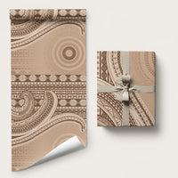 Bula Fiji Vintage Tapa Wrapping Paper Kaivity Masi Wave Motifs - Mocha