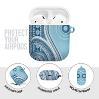 Bula Fiji Vintage Tapa AirPods Case Kaivity Masi Wave Motifs - Turquoise