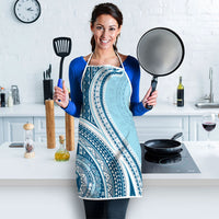 Bula Fiji Vintage Tapa Apron Kaivity Masi Wave Motifs - Turquoise