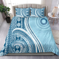 Bula Fiji Vintage Tapa Bedding Set Kaivity Masi Wave Motifs - Turquoise