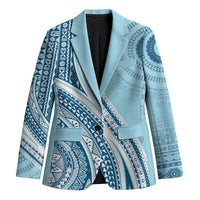 Bula Fiji Vintage Tapa Blazer Kaivity Masi Wave Motifs - Turquoise