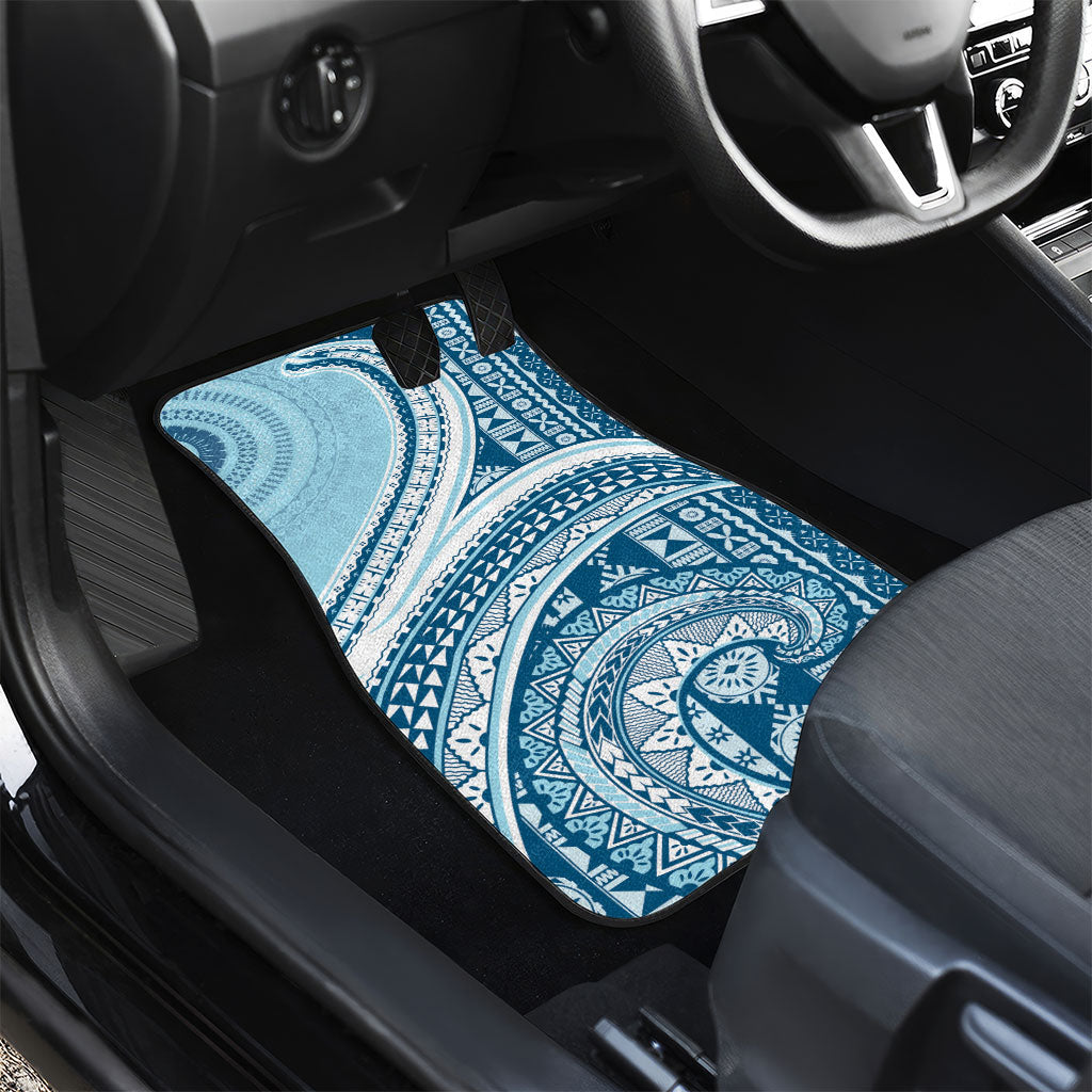 Bula Fiji Vintage Tapa Car Mats Kaivity Masi Wave Motifs - Turquoise