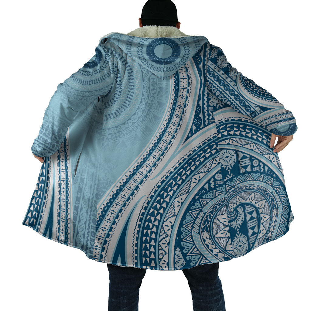 Bula Fiji Vintage Tapa Cloak Kaivity Masi Wave Motifs - Turquoise
