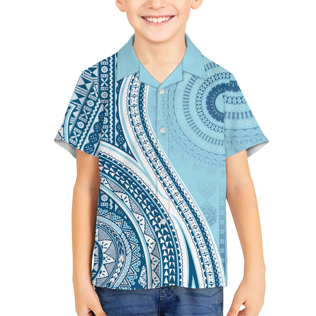 Bula Fiji Vintage Tapa Hawaiian Shirt Kaivity Masi Wave Motifs - Turquoise