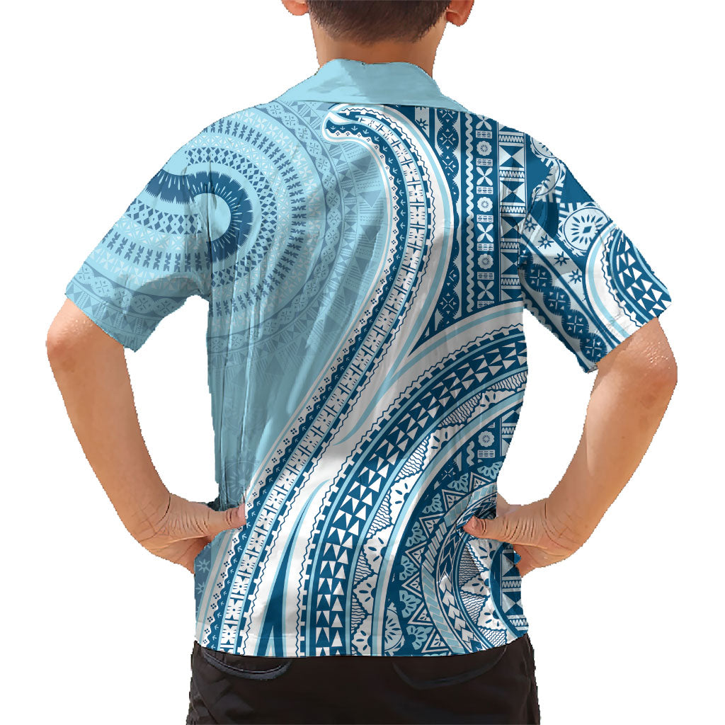 Bula Fiji Vintage Tapa Hawaiian Shirt Kaivity Masi Wave Motifs - Turquoise