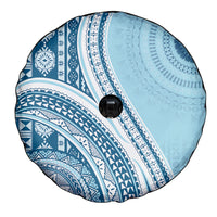 Bula Fiji Vintage Tapa Spare Tire Cover Kaivity Masi Wave Motifs - Turquoise