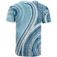 Bula Fiji Vintage Tapa T Shirt Kaivity Masi Wave Motifs - Turquoise