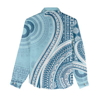 Bula Fiji Vintage Tapa Women Casual Shirt Kaivity Masi Wave Motifs - Turquoise