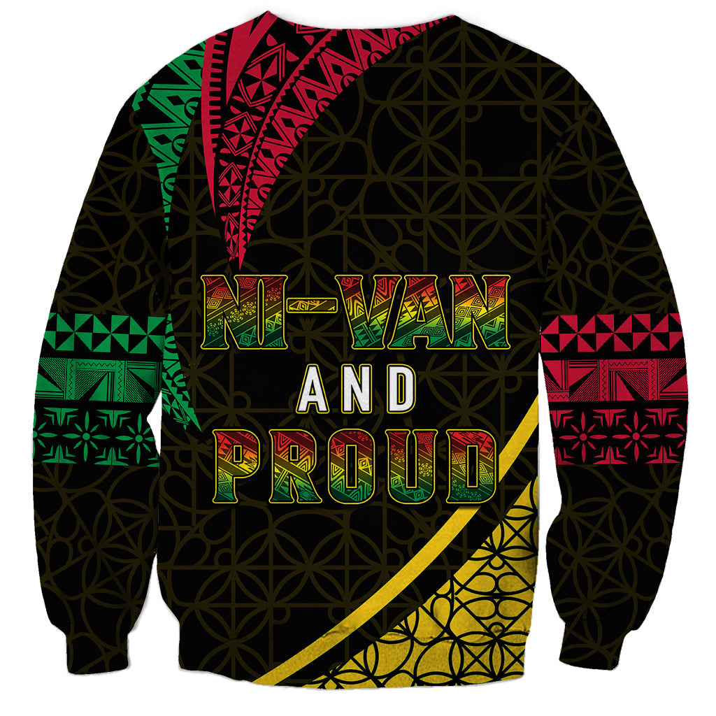 Personalised Vanuatu Sweatshirt Melanesian Sand Drawing Mixed - Ni Van and Proud LT7 - Polynesian Pride