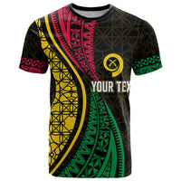 Custom Vanuatu T Shirt Melanesian Sand Drawing Mixed Ni Van and Proud LT7 Black - Polynesian Pride