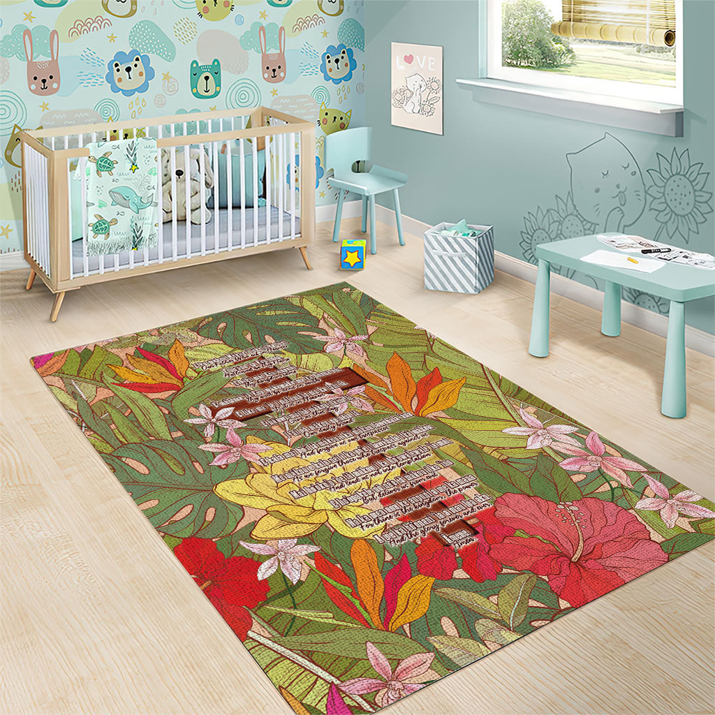 Mahalo Hawaii - Ka Pule a ka Haku Area Rug Tropical Flowers LT7 - Polynesian Pride