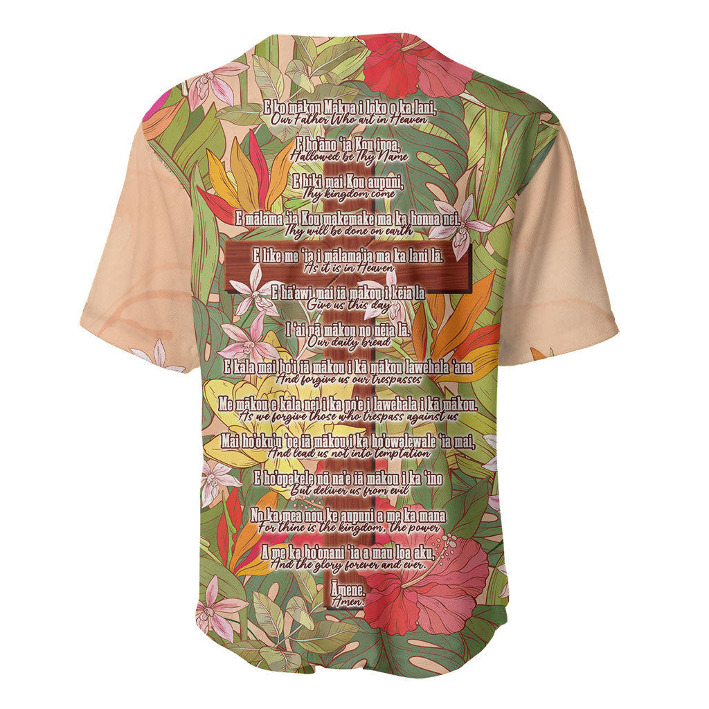 Mahalo Hawaii - Ka Pule a ka Haku Baseball Jersey Tropical Flowers LT7 - Polynesian Pride