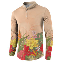 Mahalo Hawaii - Ka Pule a ka Haku Button Sweatshirt Tropical Flowers LT7 - Polynesian Pride