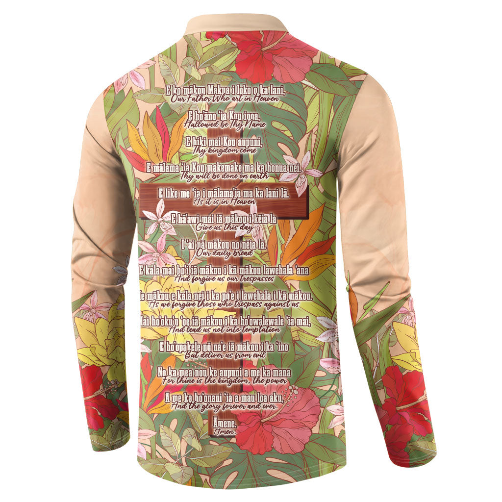 Mahalo Hawaii - Ka Pule a ka Haku Button Sweatshirt Tropical Flowers LT7 - Polynesian Pride