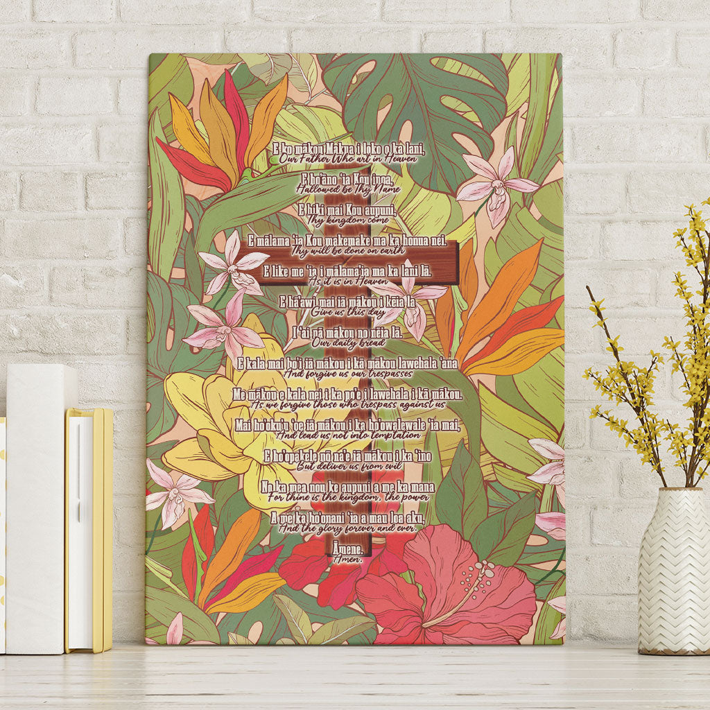 Mahalo Hawaii - Ka Pule a ka Haku Canvas Wall Art Tropical Flowers LT7 Without Frame Coral Pink - Polynesian Pride