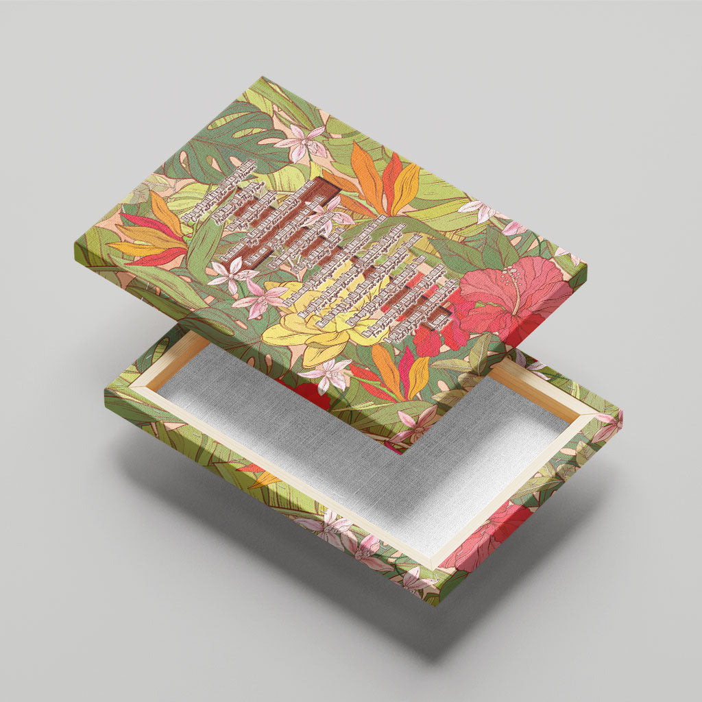 Mahalo Hawaii - Ka Pule a ka Haku Canvas Wall Art Tropical Flowers LT7 - Polynesian Pride