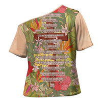 Mahalo Hawaii - Ka Pule a ka Haku Cross Shoulder Shirt Tropical Flowers LT7 - Polynesian Pride