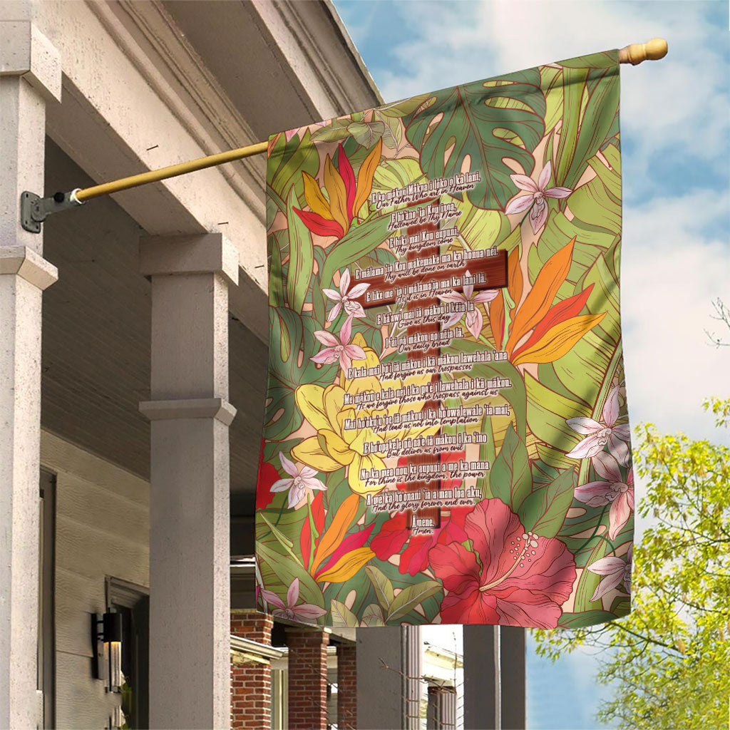 Mahalo Hawaii - Ka Pule a ka Haku Garden Flag Tropical Flowers LT7 House Flag Coral Pink - Polynesian Pride