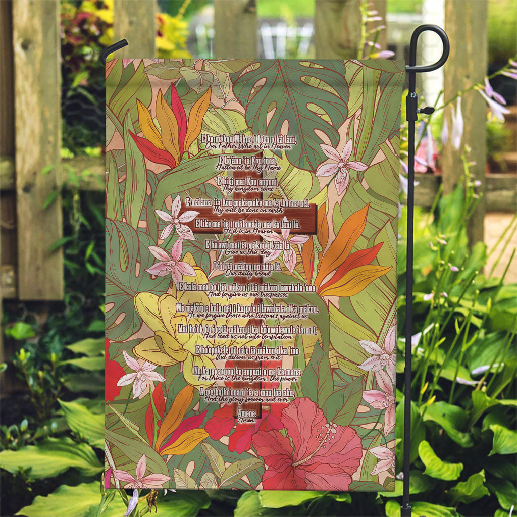 Mahalo Hawaii - Ka Pule a ka Haku Garden Flag Tropical Flowers LT7 Garden Flag Coral Pink - Polynesian Pride