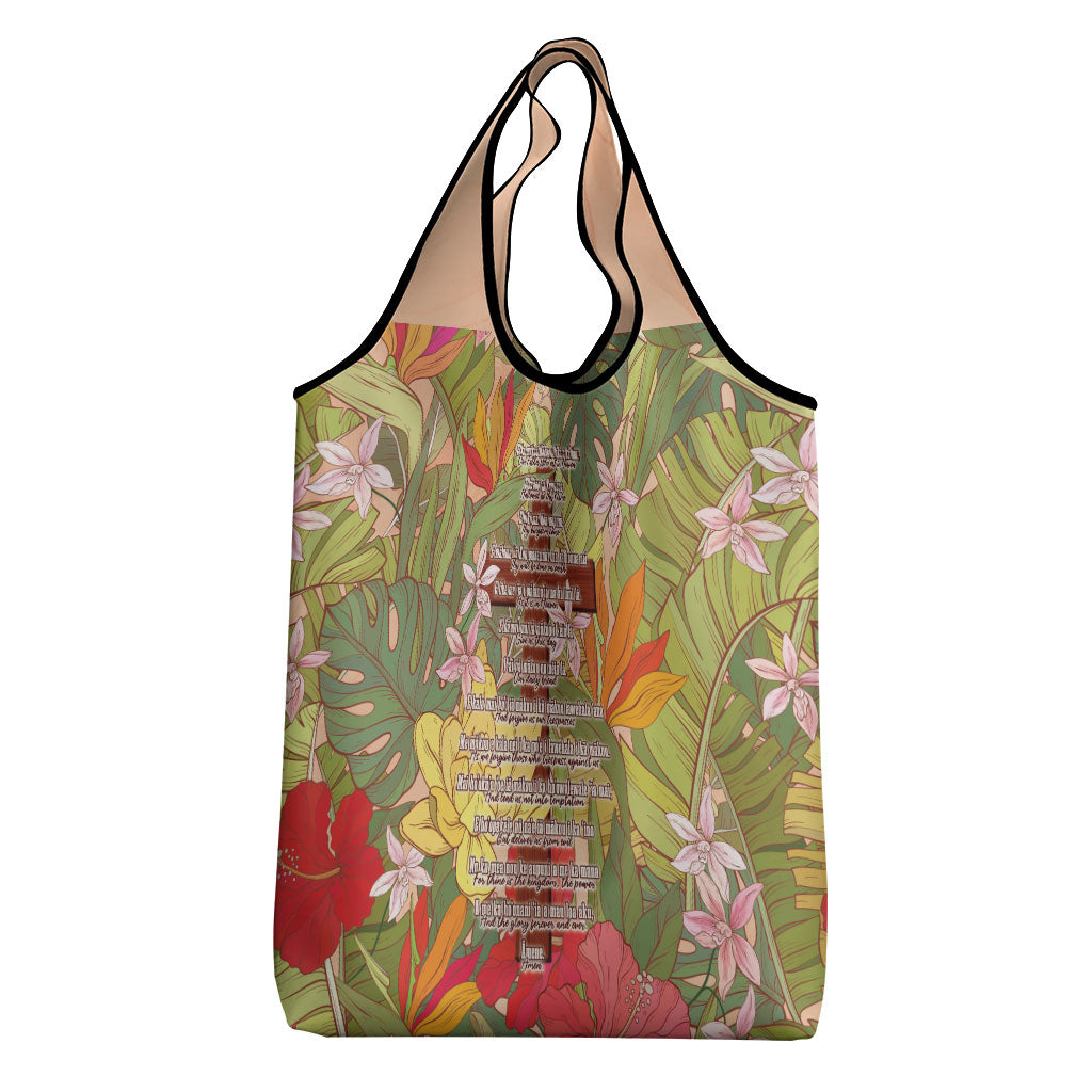 Mahalo Hawaii - Ka Pule a ka Haku Grocery Bag Tropical Flowers LT7 - Polynesian Pride