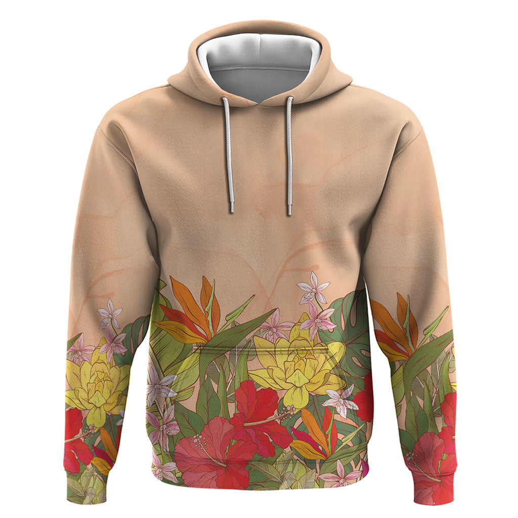 Mahalo Hawaii - ⁠Ka Pule a ka Haku Hoodie Tropical Flowers
