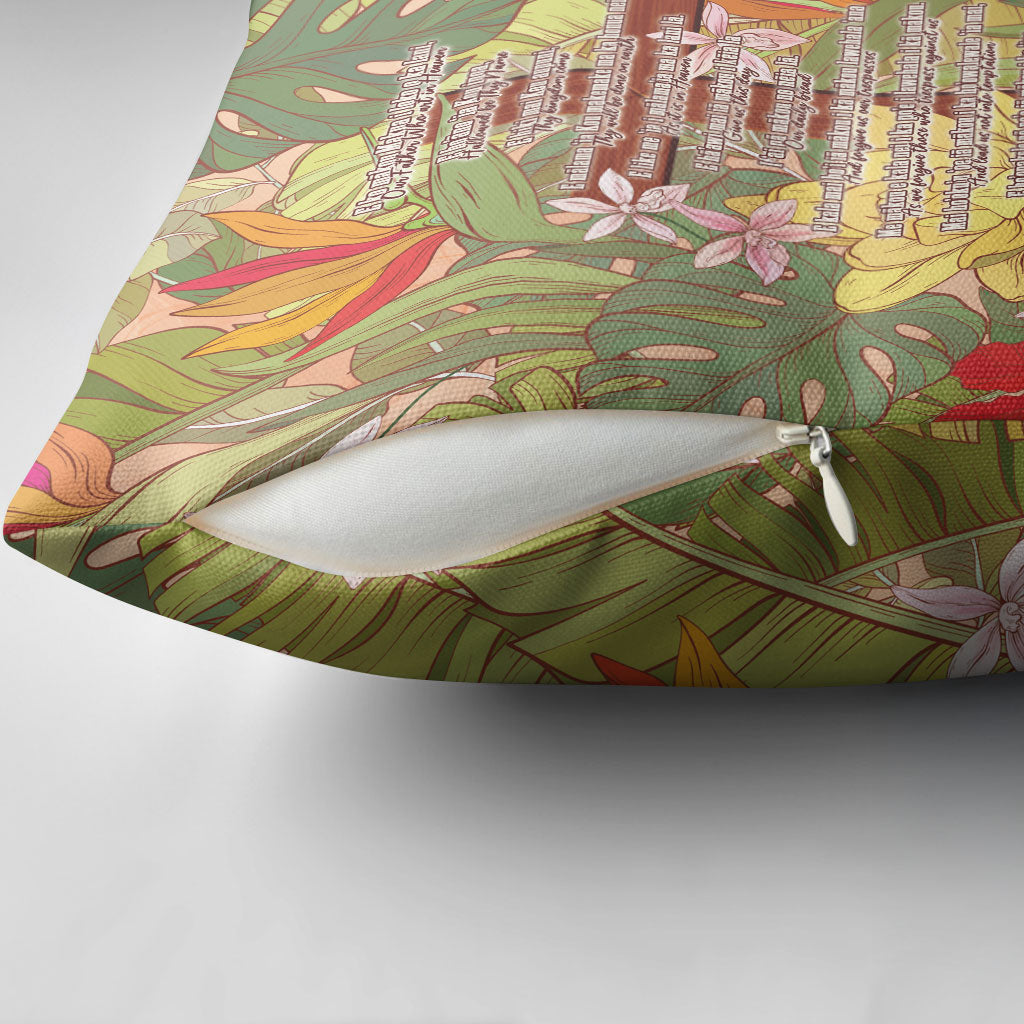 Mahalo Hawaii - Ka Pule a ka Haku Pillow Cover Tropical Flowers LT7 - Polynesian Pride