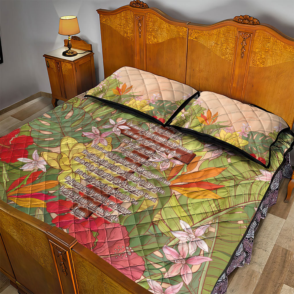 Mahalo Hawaii - Ka Pule a ka Haku Quilt Bed Set Tropical Flowers LT7 - Polynesian Pride