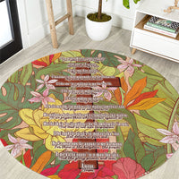 Mahalo Hawaii - Ka Pule a ka Haku Round Carpet Tropical Flowers LT7 Coral Pink - Polynesian Pride