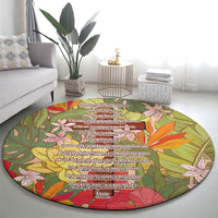 Mahalo Hawaii - Ka Pule a ka Haku Round Carpet Tropical Flowers LT7 - Polynesian Pride