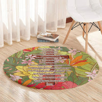 Mahalo Hawaii - Ka Pule a ka Haku Round Carpet Tropical Flowers LT7 - Polynesian Pride