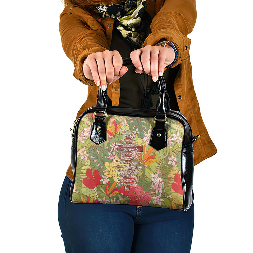 Mahalo Hawaii - Ka Pule a ka Haku Shoulder Handbag Tropical Flowers LT7 One Size Coral Pink - Polynesian Pride