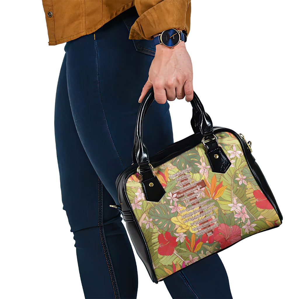 Mahalo Hawaii - Ka Pule a ka Haku Shoulder Handbag Tropical Flowers LT7 - Polynesian Pride