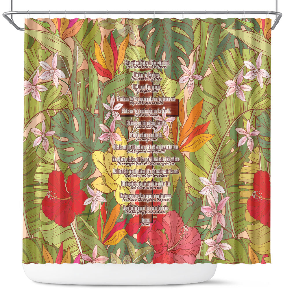 Mahalo Hawaii - Ka Pule a ka Haku Shower Curtain Tropical Flowers LT7 Coral Pink - Polynesian Pride