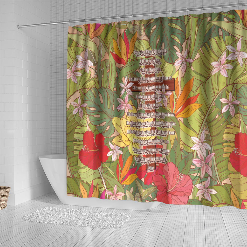 Mahalo Hawaii - Ka Pule a ka Haku Shower Curtain Tropical Flowers LT7 - Polynesian Pride