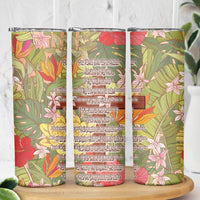 Mahalo Hawaii - Ka Pule a ka Haku Skinny Tumbler Tropical Flowers LT7 - Polynesian Pride