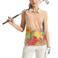 Mahalo Hawaii - Ka Pule a ka Haku Women Sleeveless Polo Shirt Tropical Flowers LT7 - Polynesian Pride