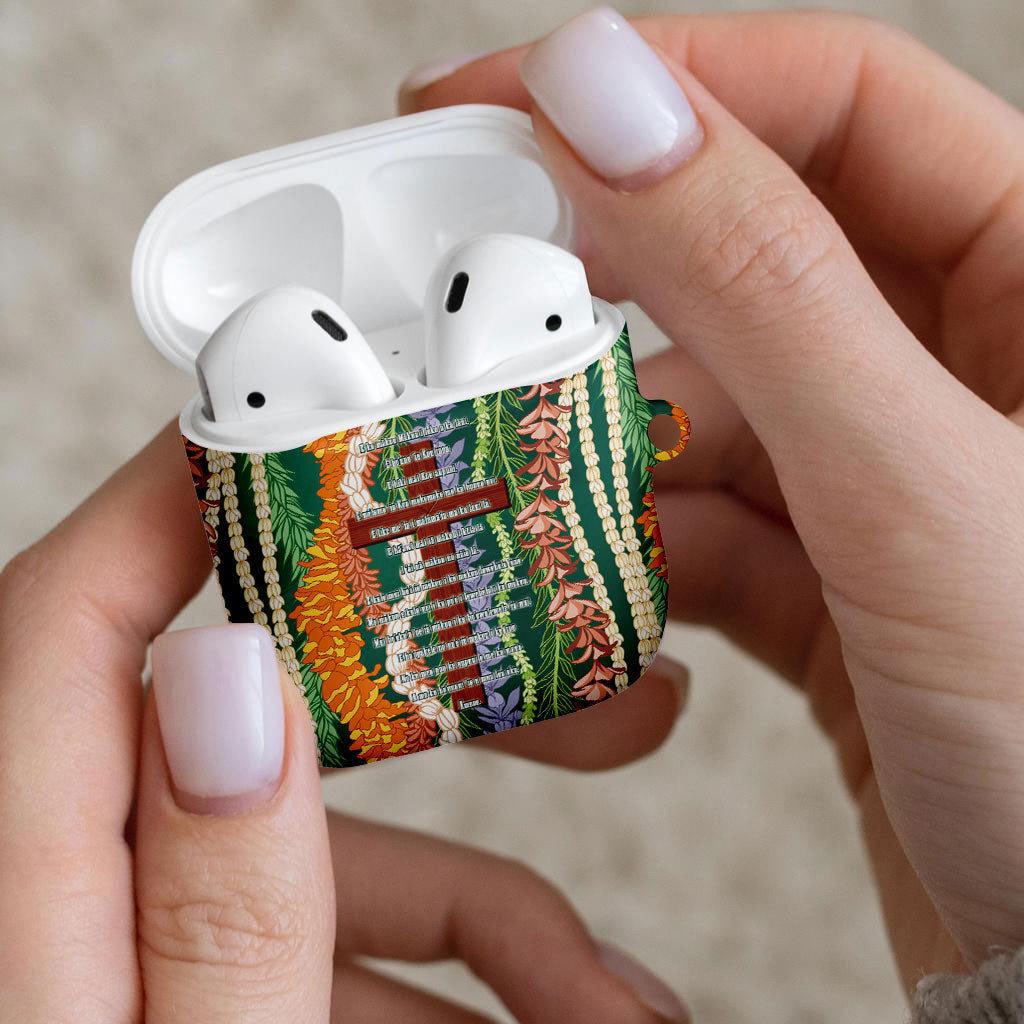 Mahalo Hawaii - Ka Pule a ka Haku AirPods Case Mixed Lei LT7 - Polynesian Pride