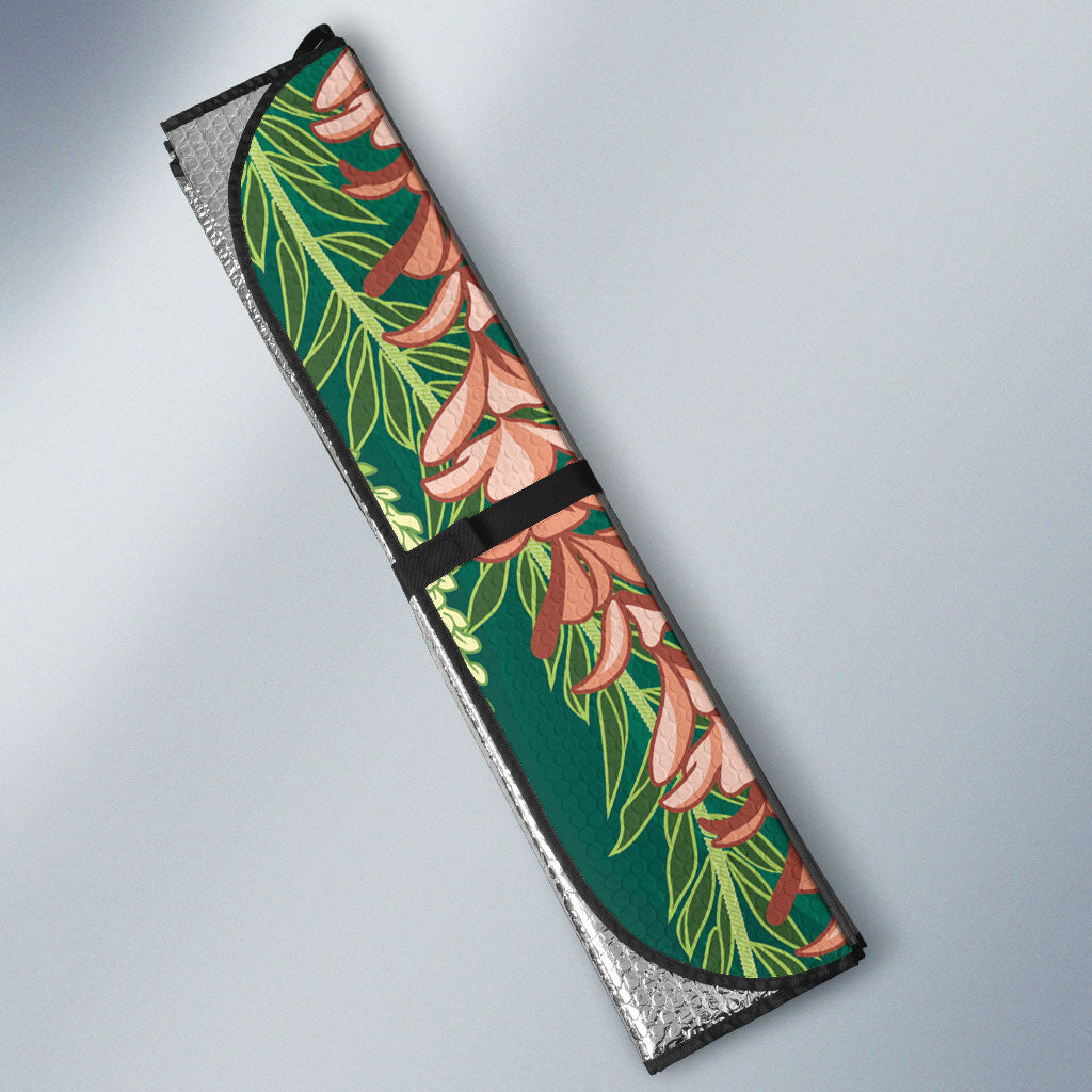 Mahalo Hawaii - Ka Pule a ka Haku Auto Sun Shade Mixed Lei LT7 - Polynesian Pride