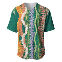 Mahalo Hawaii - Ka Pule a ka Haku Baseball Jersey Mixed Lei LT7 Sage Green - Polynesian Pride