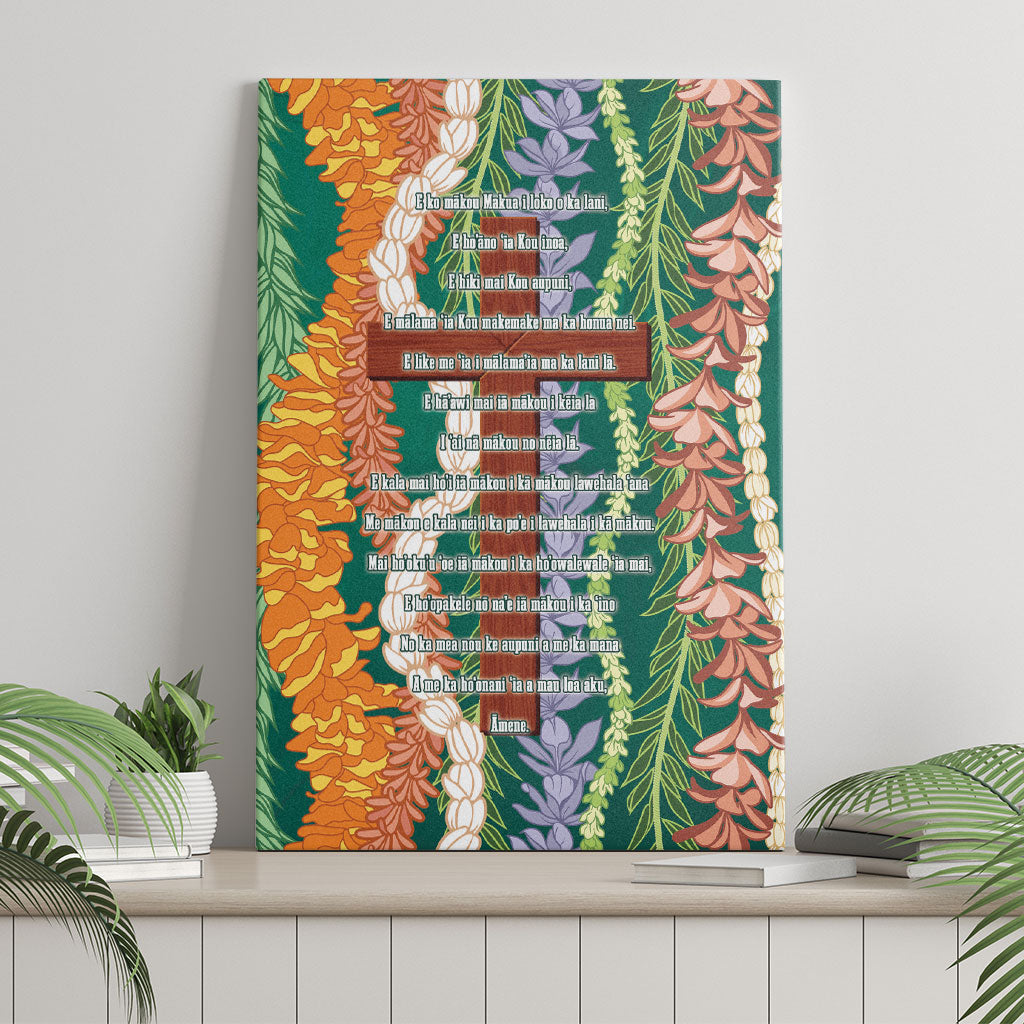Mahalo Hawaii - Ka Pule a ka Haku Canvas Wall Art Mixed Lei LT7 - Polynesian Pride