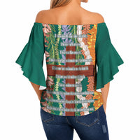 Mahalo Hawaii - Ka Pule a ka Haku Off Shoulder Wrap Waist Top Mixed Lei LT7 - Polynesian Pride