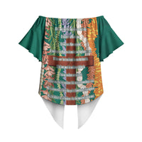 Mahalo Hawaii - Ka Pule a ka Haku Off Shoulder Wrap Waist Top Mixed Lei LT7 - Polynesian Pride