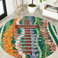 Mahalo Hawaii - Ka Pule a ka Haku Round Carpet Mixed Lei LT7 Sage Green - Polynesian Pride