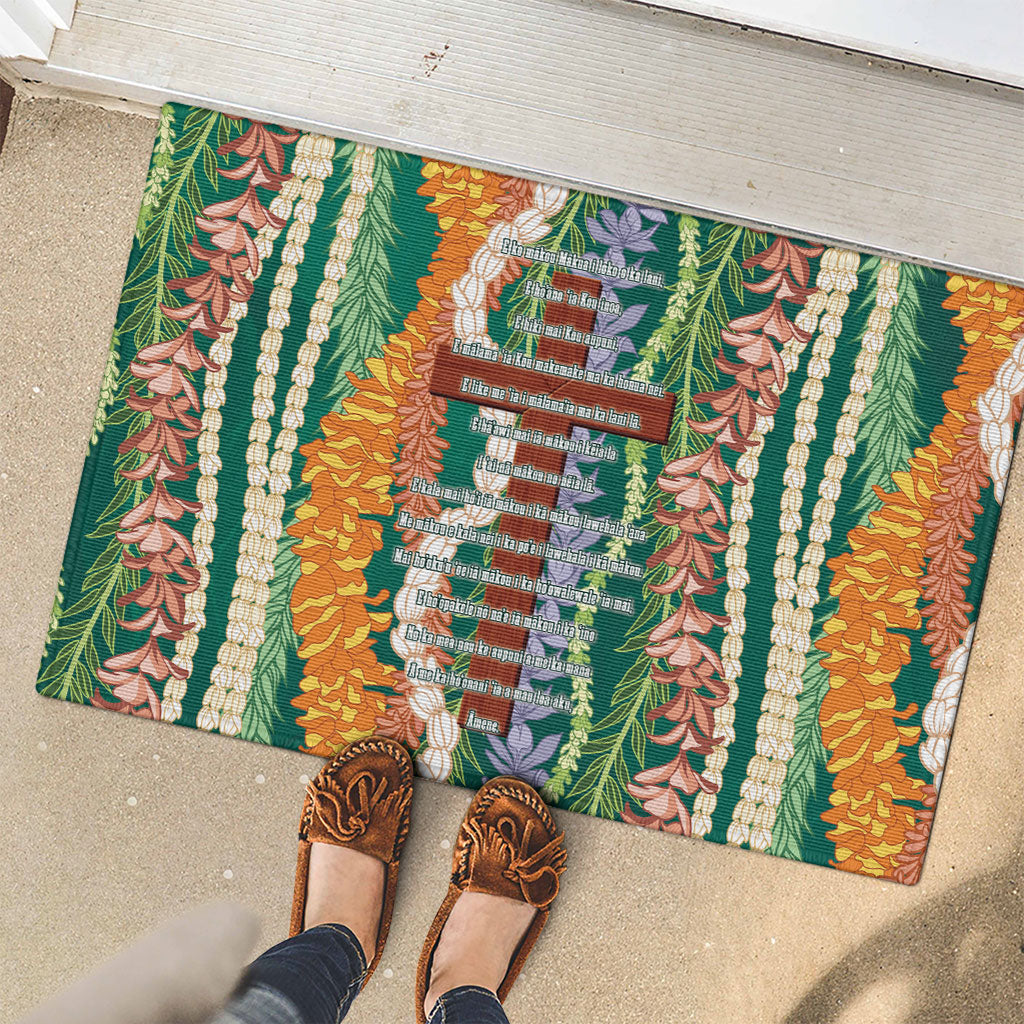 Mahalo Hawaii - Ka Pule a ka Haku Rubber Doormat Mixed Lei LT7 - Polynesian Pride