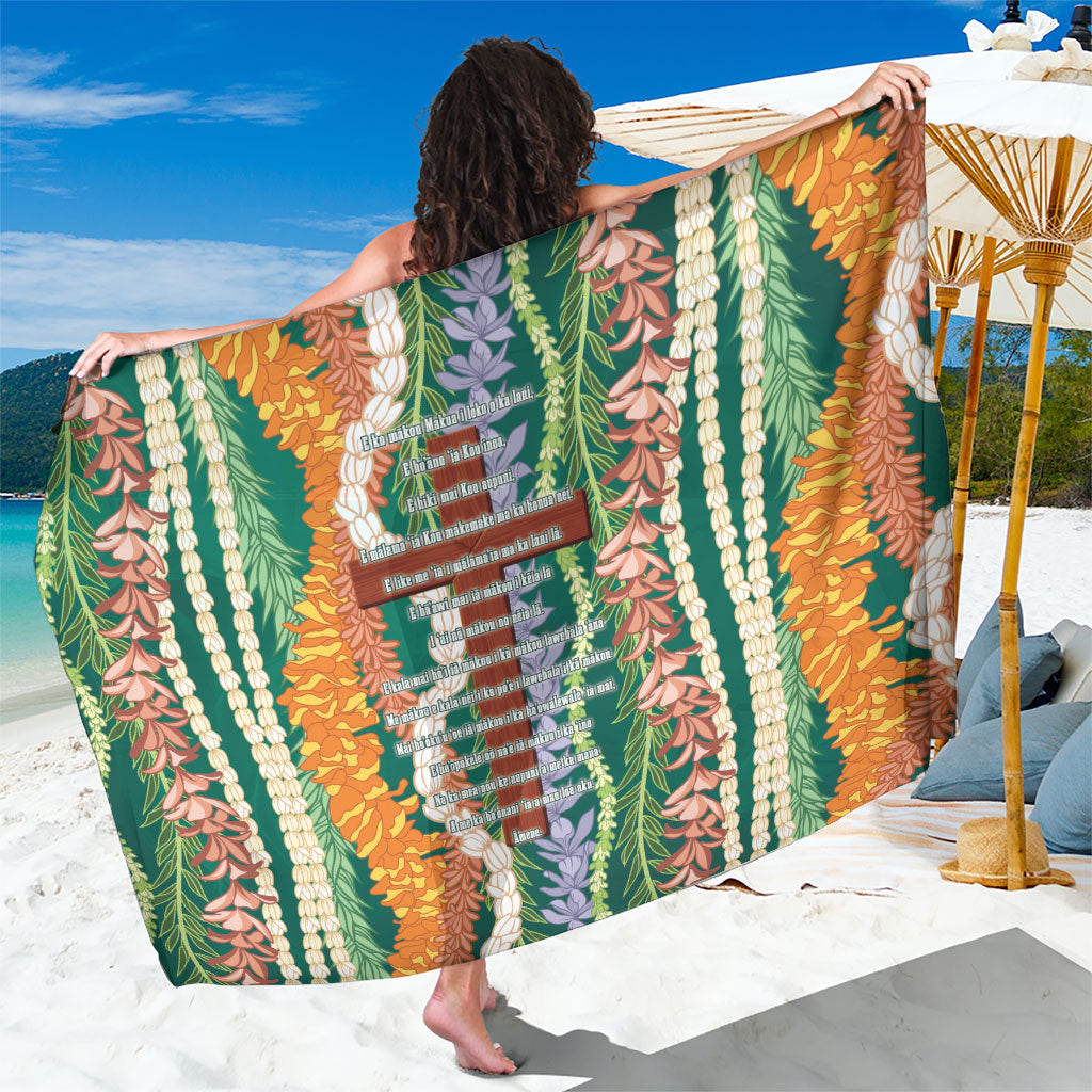 Mahalo Hawaii - Ka Pule a ka Haku Sarong Mixed Lei LT7 One Size 44 x 66 inches Sage Green - Polynesian Pride