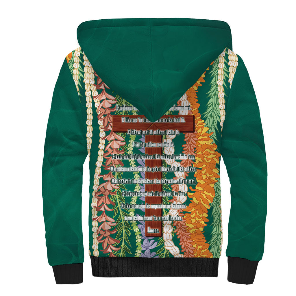 Mahalo Hawaii - Ka Pule a ka Haku Sherpa Hoodie Mixed Lei LT7 - Polynesian Pride