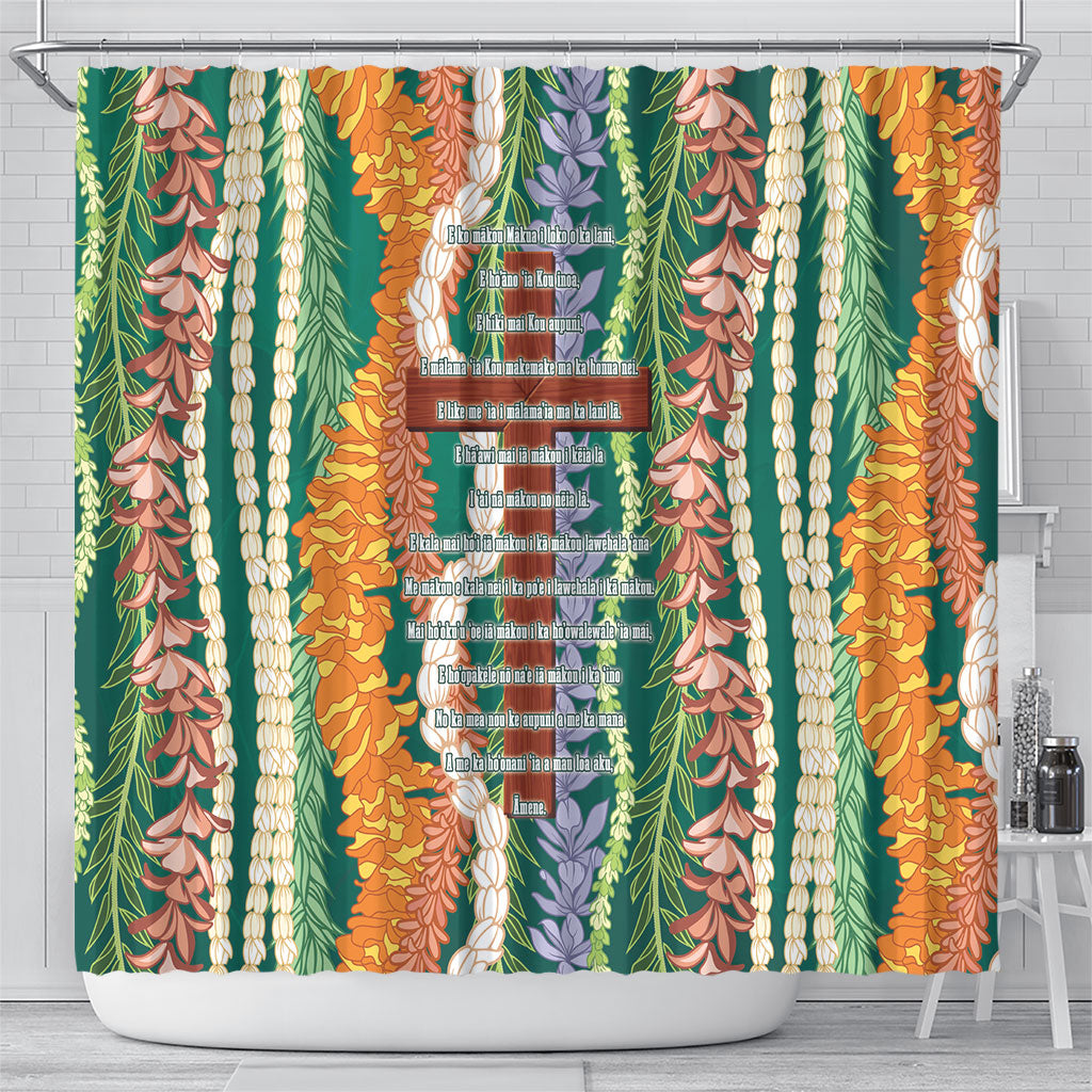 Mahalo Hawaii - Ka Pule a ka Haku Shower Curtain Mixed Lei LT7 - Polynesian Pride