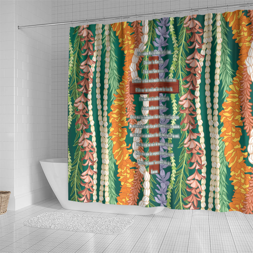 Mahalo Hawaii - Ka Pule a ka Haku Shower Curtain Mixed Lei LT7 - Polynesian Pride