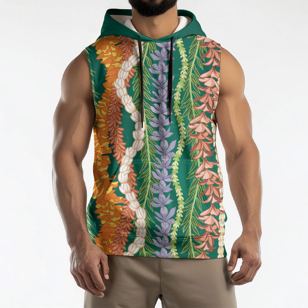 Mahalo Hawaii - Ka Pule a ka Haku Sleeveless Hoodie Mixed Lei LT7 - Polynesian Pride